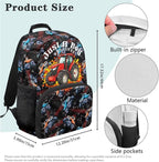 Boys Bookbag Age 8-10 6-8 Truck Backpack and Lunch Box Set Boys Kids School Backpack Elementary 17 Inch Back Pack Lightweight Travel Rucksack