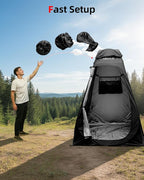 Abahub Pop Up Shower Tent, 59 x 59 x 74.8 in, Portable Instant Privacy Tents for Camping, Outdoor Changing Room with Removable Floor Mat & Rain Shelter