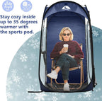 Sports Pod, Kilindeer Pop Up Weather Tent for 1 Person – Portable All-Weather Shelter with Clear TPU Panels, Instant Setup for Outdoor Events, Camping, Hiking, Wind & Rain Protection