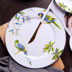 Camping Plates Retro Pastoral Style Bone China Dinner Plates, Tableware, Western Food, Household Dishes, Soup Decorative Plate