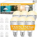 Neporal LITE PRO Battery Backup Light Bulbs, 2600mAh Rechargeable Light Bulbs, Perfect As Emergency Lights for Home Power Failure, Hurricane Prepareness Item, E26/E27