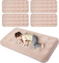 Geetery Kids Air Mattress Toddler Inflatable Airbed 55x27.6x8.7 Inch Foldable Comfort Flocked Blow up Bed with Patch Kit Portable Sleepover Mattresses for Home Travel Camping Party(Beige, 4 Pcs)