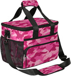 Leakproof Reusable Insulated Cooler Lunch Bag Pink Camouflage Camo Picnic Lunch Box for Women Men Cooler Tote Office Work Camping Beach 24 Can 15L
