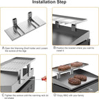 Universal Grill Foldable Warming Rack/Shelf for Blackstone 17'' 22'' 28'' 36'', Pit Boss,Camp Chef and Most Flat Top/Table Top Griddle Grill,Stainless Steel BBQ Shelf Replacement Parts,1 Pack
