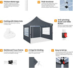 COBIZI 10x10 Pop Up Canopy with 4 Sidewalls, Canopy Tent 10x10 for Parties, Backyard, Commercial, Waterproof and Portable Instant Shelter UV50+ Outdoor Gazebo with 4 Sandbags(Light Gray)