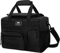 MIER Large Lunch Box for Men Women Adult Insulated Soft Sided Cooler 30 Can Leakproof Lunch Bag Collapsible for Work Travel Camping Beach, 18L (Black-No Luggage Strap)
