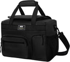 MIER Large Lunch Box for Men Women Adult Insulated Soft Sided Cooler 30 Can Leakproof Lunch Bag Collapsible for Work Travel Camping Beach, 18L (Black-No Luggage Strap)