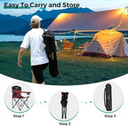 SUNNYFEEL Oversized Folding Camping Chair 2 Pack 800 LBS Heavy Duty for Big Tall People Red Padded Portable Collapsible Chairs with Armrest Cup Holder & Pocket for Outdoor Travel Picnic Camp Sports