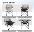 ONETIGRIS Portable Camping Table, Lightweight Beach Table with Storage Net & Carry Bag, Camping Side Table for Outdoor Cooking, Hiking, Fishing, Picnic, Travel