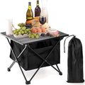 SOUJOY Folding Camping Table with Storage Bag, Small Beach Side Table, Portable Collapsible Aluminum Picnic Tent Side Table for Outdoor Cooking, BBQ, Hiking, Boat, Travel