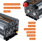 Power Inverter DC 48V to AC 110V/120V Converter with LCD Display, Wireless Controller, Cable Pair,AC outlets USB.RV Travel,Suitable for Camping,and Off-Grid Solar Systems (5000w -48v)