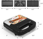 Sunvivi 3 in 1 Electric Sandwich Maker: Panini Press Grill and Waffle Iron Set, Grill and Sandwich Press with Removable Non-Stick Plates, Indicator Lights & Cool Touch Handle, 800W, Silver