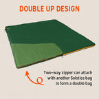 Kelty Solstice 20 Oversized Camping Sleeping Bag, Spacious Rectangular Shape, Zip Together for 2P, Anti-Snag Zips, Internal Pocket