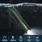 VTIGER T1A Mini Pocket EDC Flashlight with Clip,1300 Lumen Compact AA Rechargeable LED Little Flashlights, Super Bright Tail Switch Small Flash Light with Magnet for Camping,Hiking,Outdoor,Emergency