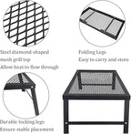 Campfire Grill Grate Over Fire Pit, Folding Campfire Grill Grate Heavy Duty, Fire Pit Cooking Grate for Outdoor Cooking Grill Traveling Picnic