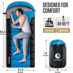 VENTURE 4TH Backpacking Sleeping Bag – XXL, Double and Single Sizes - Lightweight Warm & Cold Weather Sleeping Bags for Adults, Kids & Couples – Ideal for Hiking, Camping & Outdoor Adventures