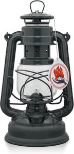 Feuerhand Outdoor Kerosene Fuel Lantern, German Made Weather Resistant Baby Special 276 Galvanized Hurricane Lamp for Camping or Patio, 10 inches, Gray