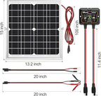 SOLPERK Solar Panel Kit 20W 12V, Waterproof Solar Battery Trickle Charger Maintainer + Smart MPPT Controller + Adjustable Mount Bracket for Boat Car RV Motorcycle Marine Automotive