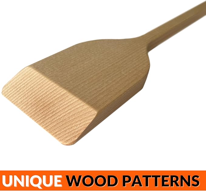 36-in Beech Heavy Duty Wooden Mixing Paddle - Made in Ukraine - Handle Long Stir for Cooking Cajun Crawfish Boil and Brewing Beer - Stirring Spatula for Brewing Mixing Grill Camping in Big Stock Pots