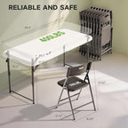 4FT Folding Table Set with 4 Chairs – Heavy-Duty 400 lb Table & 330 lb Chairs, Dual-Height Adjustment, Portable Folding Furniture Set for Camping, Parties, Indoor & Outdoor Use
