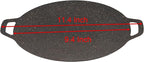 Thin Korean Grill Pan, 9.4 Inch Iron with Non-stick Coating Baking Tray on Heating Stove for Home, Party Travel and Outdoor (9 inch)