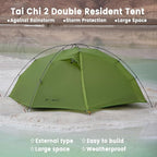 3FULGEAR Tai Chi 2 Ultralight Tent, Bivvy Ground Tent for 2 Person Rainproof Windproof 3/4 Camping Tents Season for Outdoor, Camping, Trekking, Kayaking, Climbing, Hiking, Fishing, Hunting