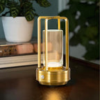 Portable LED Cordless Crystal Table Lamp - 4000mAh Large Capacity Rechargeable Outdoor Table Lamp, Outdoor Table Lights for Patio, Rechargeable Outdoor Lantern, Outside Lamp for Table Lighting