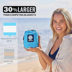 WEKAPO Beach Blanket Sandproof Waterproof, Extra Large Beach Mat, Oversized & Compact Sand Free, Quick Drying Beach Essentials for Vacation, Cruise, Picnic & Camping with Stakes