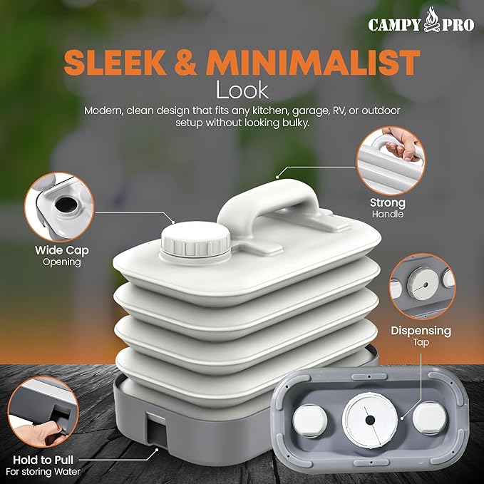 Collapsible Water Bucket, BPA Free Water Jug, Camping Water Bottle, Portable Water Tank for Outdoor, Gardening, Picnic, RV & Camping Essentials, Fishing & Emergency Preparedness Water