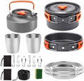 Camping cookware Camping Cookware Made of Hard Alumina Portable Folding Outdoor Cooking Set Hiking Picnic Tableware Tools Travel Equipment for Outdoor Camping and Picnic Ect
