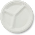 100% Compostable Natural Plant Fiber 3-Compartment Plate, 10-Inch, 500-Count Case