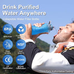 SurviMate 700ml Collapsible Water Filter Bottle,Compatible with 42mm threaded water filters with replaceable cartridges,Perfect for Hiking, Backpacking, Camping
