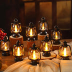 Ferraycle 12 Pcs Mini Lantern Decor 4 Inch Western Lantern Table Centerpiece Small Vintage Camping Hanging Lamp Ornaments Bulk for Cowboy Cowgirl Wedding Halloween Christmas (6 Inch,Black)