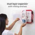M2 BASICS Professional 350 Piece First Aid Kit, Wall Mountable Dual Layer Hard Case for Business, Home, Car, Vehicle & Work