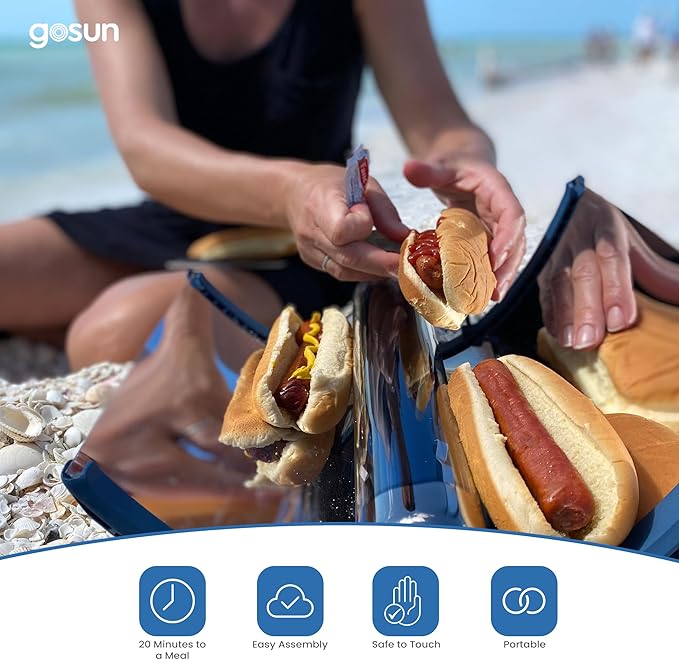GOSUN Portable Solar Oven Kit for 1-2 Meals | Effortless Outdoor Cooking with Solar Oven Kit | Vacuum Insulated Oven | Cook meals in 20 min, Great For Camping, Travel, Beach etc