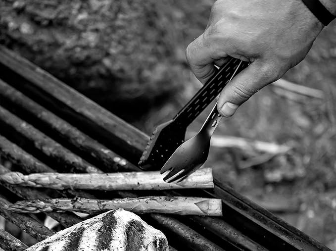 Gerber Gear ComplEAT Camping Utensils Set for Outdoor Cooking, Camping Cutlery with Fork, Spoon, Tongs, Spatula and Multi-Functional Tool, Flat Sage