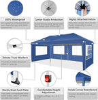 COBIZI 10x20 FT Pop up Canopy Tent with Sidewalls, Party Tents for Parties, Carpas para Fiestas, Easy Set Large Outdoor Popup Patio Gazebo for Backyard,Weddings,Vendor,Commercial Event,Blue (Upgrade)