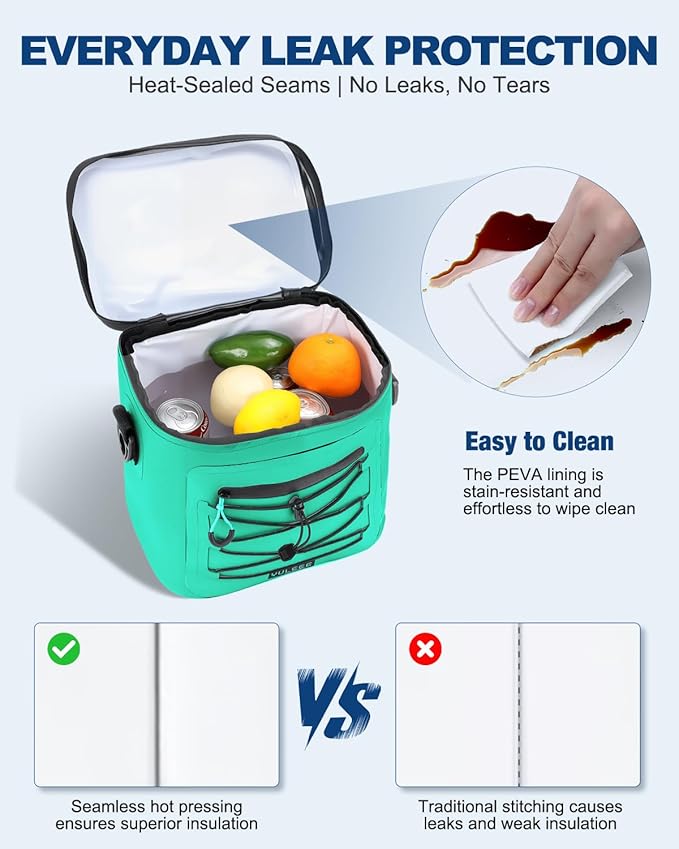 Cooler Bag, 7/16/30 Can Soft Sided Small Portable Insulated Cooling Pack, Everyday Lunch Cooler, Leakproof Ice Chest for Beach, Camping, Travel, Picnic