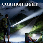 3-in-1 Flashlight: Front Beam, Standing Camp Lantern & Emergency Strobe – Simple Design, Easy for Seniors. Ideal for Camping, Home & Car Safety. USB-C Rechargeable & Lightweight.