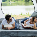 TIMBER RIDGE 20-Second Quick Set-Up Camping Cot, Lightweight Aluminum Folding Cot with Zipper Closure, Portable Carry Bag Included for Camping, Travel and Outdoors, Support up to 225lbs, Blue 2pcs