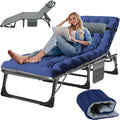 Slsy Folding Lounge Chairs Outdoor, Adjustable Sleeping Cot Chair, Portable Folding Bed Cot Chaise Lounge Chairs for Outside Beach Lawn Camping Pool Sun Tanning
