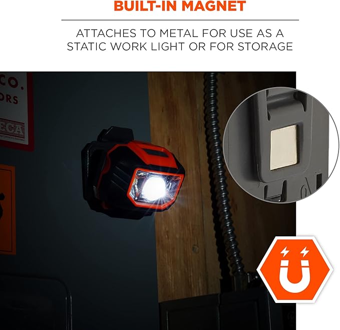 Ergodyne - 60191 Hard Hat Headlamp, Skullerz 8981, Orange