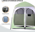 VINGLI 2 Room Shower Tent, 7.5 FT Instant Pop Up Shelter with Carrying Bag, Privacy Changing Room Tent,Perfect for Portable Toilet, Camping, Dressing, Outdoor Indoor, Easy Set Up