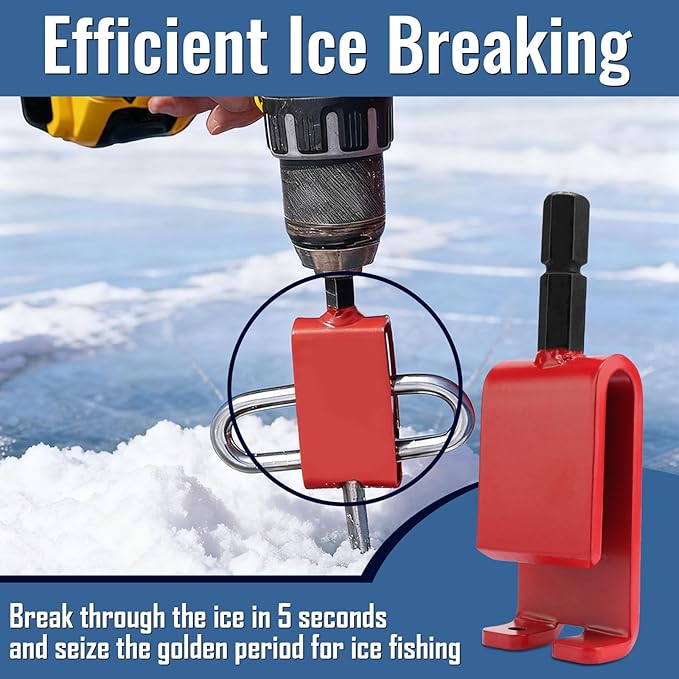 43416 Red Anchor Install Adapter Compatible with Eskimo and All Ice Anchor Drills, Ice Anchor Installation Tool Accessories for Ice Fishing Shelters Tent