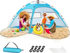 Beach Tent Sun Shade for 4-5 Person, Two Doors Large Pop Up Beach Tents for Adults and Kids, Portable Automatic Instant Sun Shelter Canopy Tent UV 50+, Ideal for Garden, Fishing, Picnic