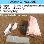 DANCHEL OUTDOOR Waterproof Rain Fly for Bell Tent, 4 Season Yurt Tent Rain Cover Protector Tarp with/No Stove Jack Glamping Gears, PU5000mm Lightweight 300D Oxford Polyester, Beige(13ft/16.4ft/20ft)
