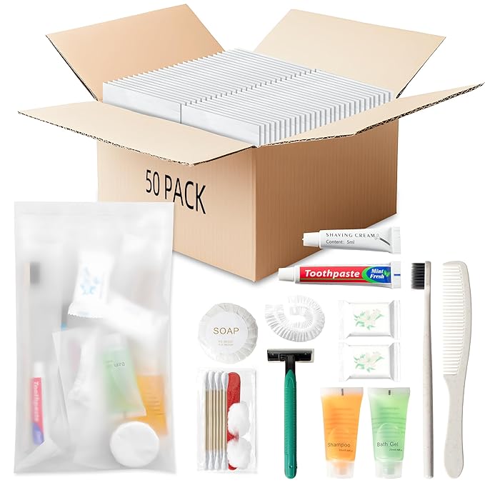 Hygiene Kit Bulk, Individually Packed, The Convenience Kit Bulk Is Fully Equipped And Clean And Hygienic, Convenience Kits Suitable For Hotel, Home, Camping, Travel (50 Sets)