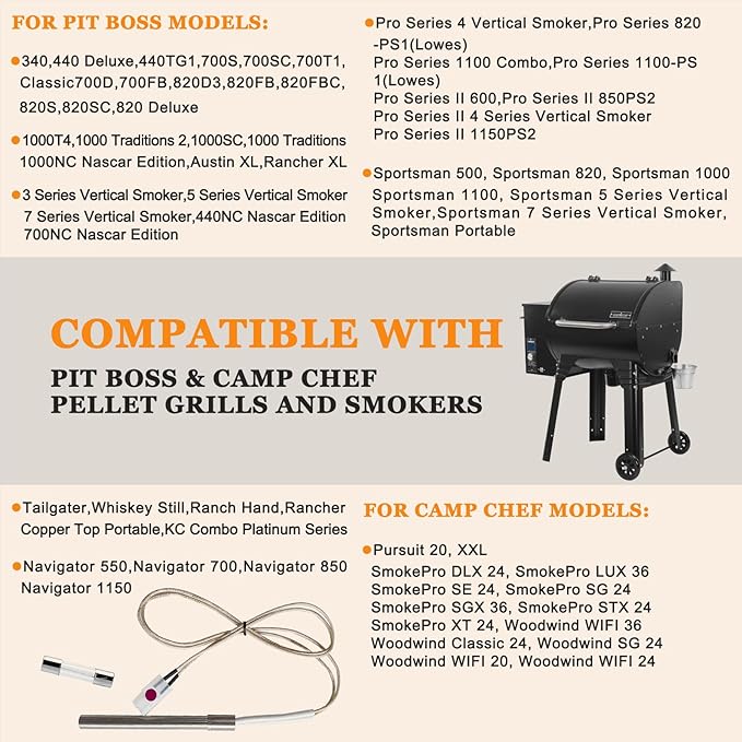 Replacement Parts Hot Igniter Kit, Compatible with Pit boss Pellet Grill and Camp Pellet Grill, igniter Comes with one Fuses