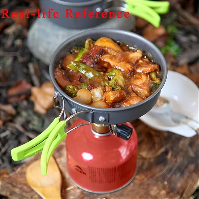 Portable Camping Tableware Cooking Set Outdoor cookware pan Pot Bowl Spoon Fork Utensils for Hiking Picnic Travel Wild campismo