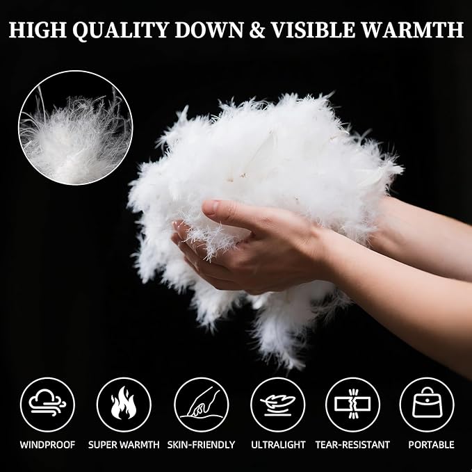 2 Pairs Camping Down Booties Warm Socks Ultralight Sleeping Foot Warmers for Men & Women Camp Backpacking Tent Sleeping Bag Warm up Booties
